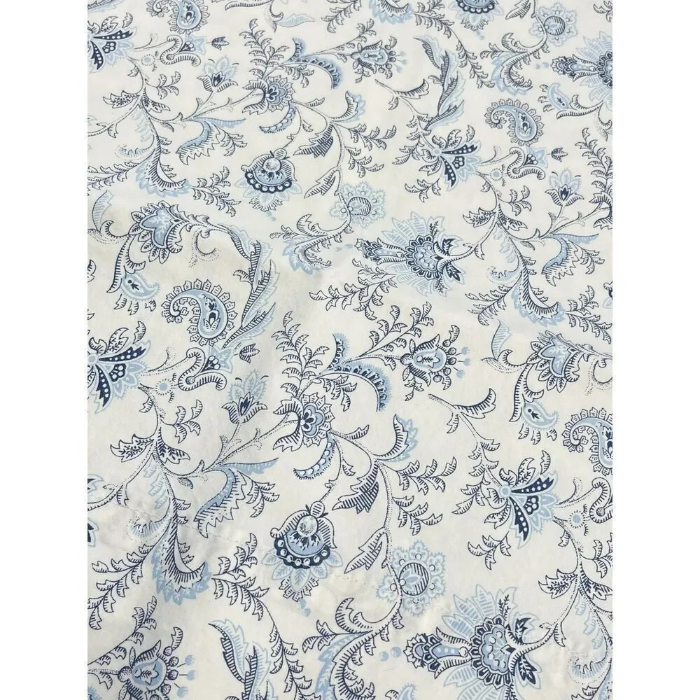 Ralph Lauren Jacobean Floral Paisley Blue White Standard Pillow Sham Cotton